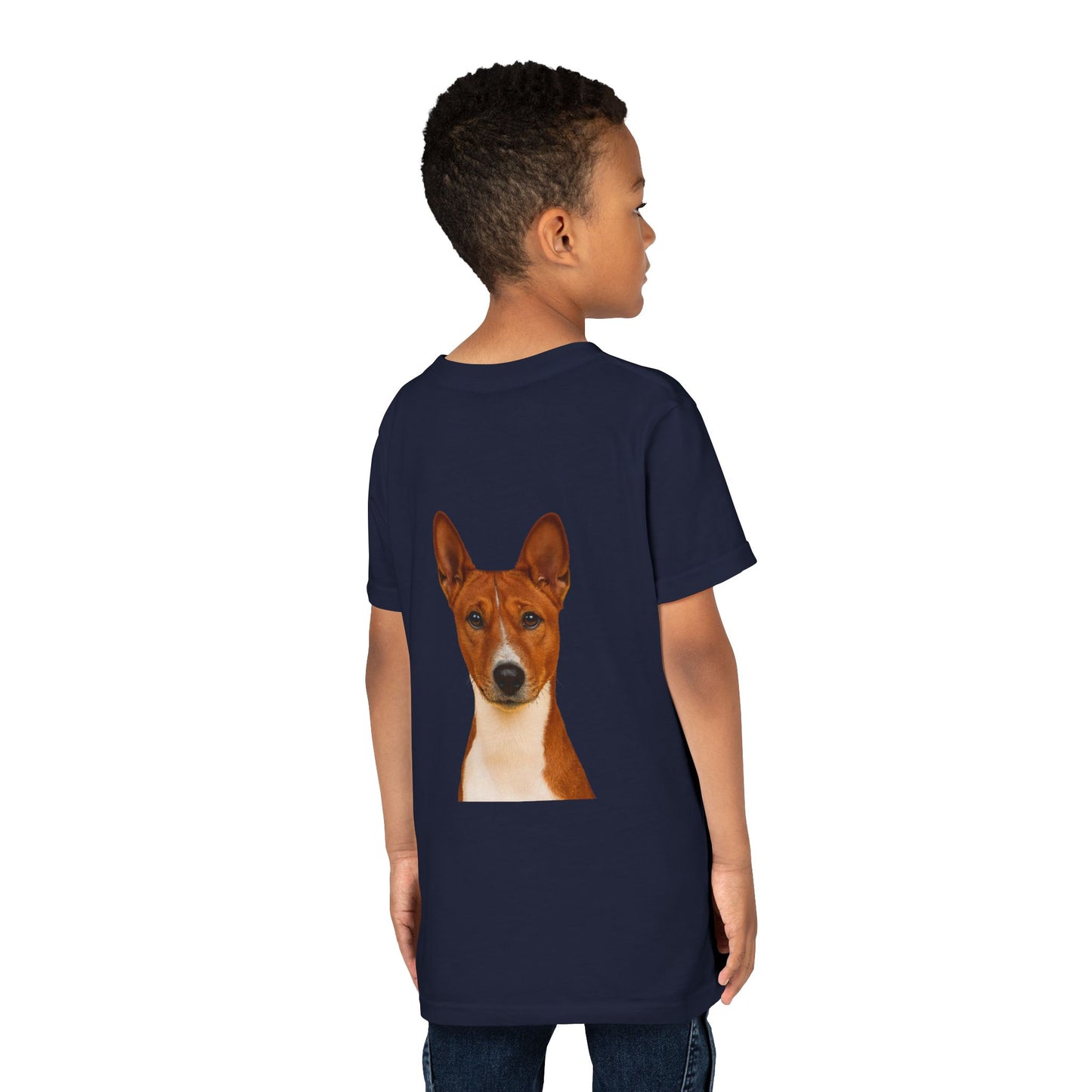 Basenji Head Youth Unisex Short Sleeve Crewneck Tee