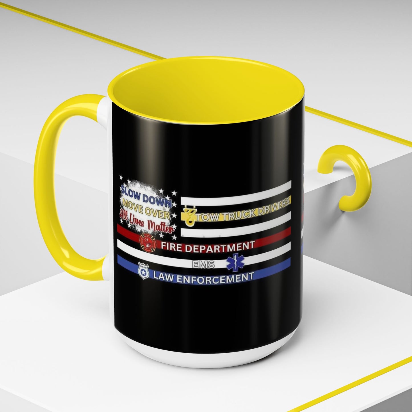 Slow Down Move Over Flag 2-Tone Coffee Mug