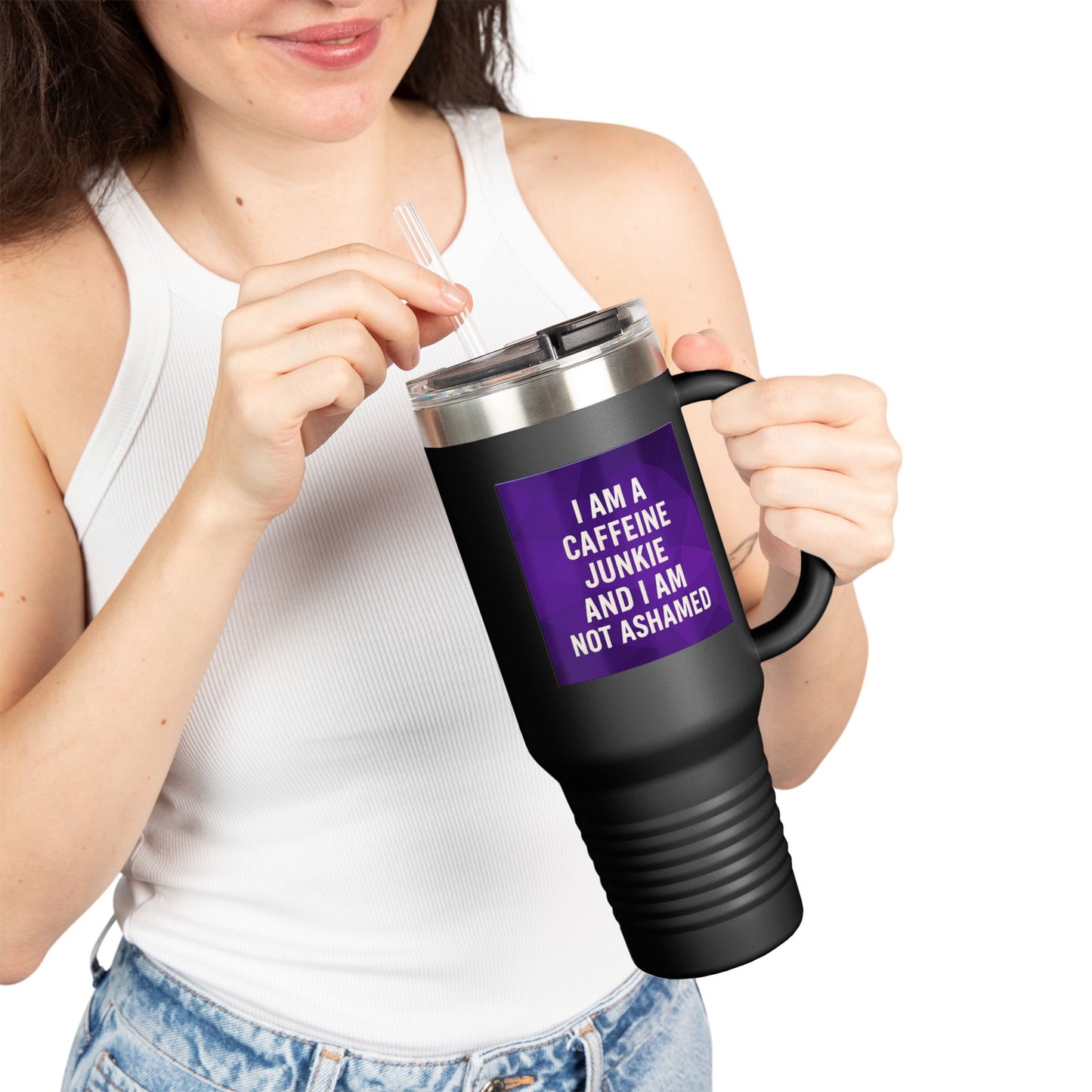 Caffeine Junkie Insulated Travel Mug
