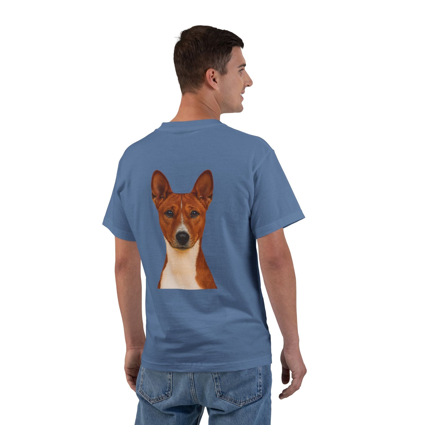 Basenji Head Men's Short-Sleeve Crewneck Tee