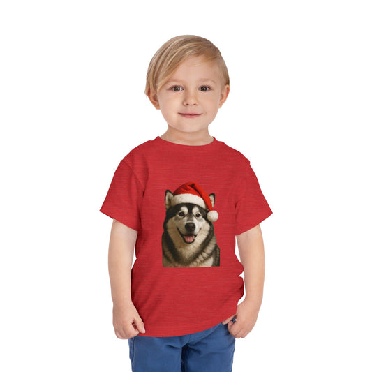 Santa Paws Malamute Toddler Unisex Short Sleeve Crewneck Tee