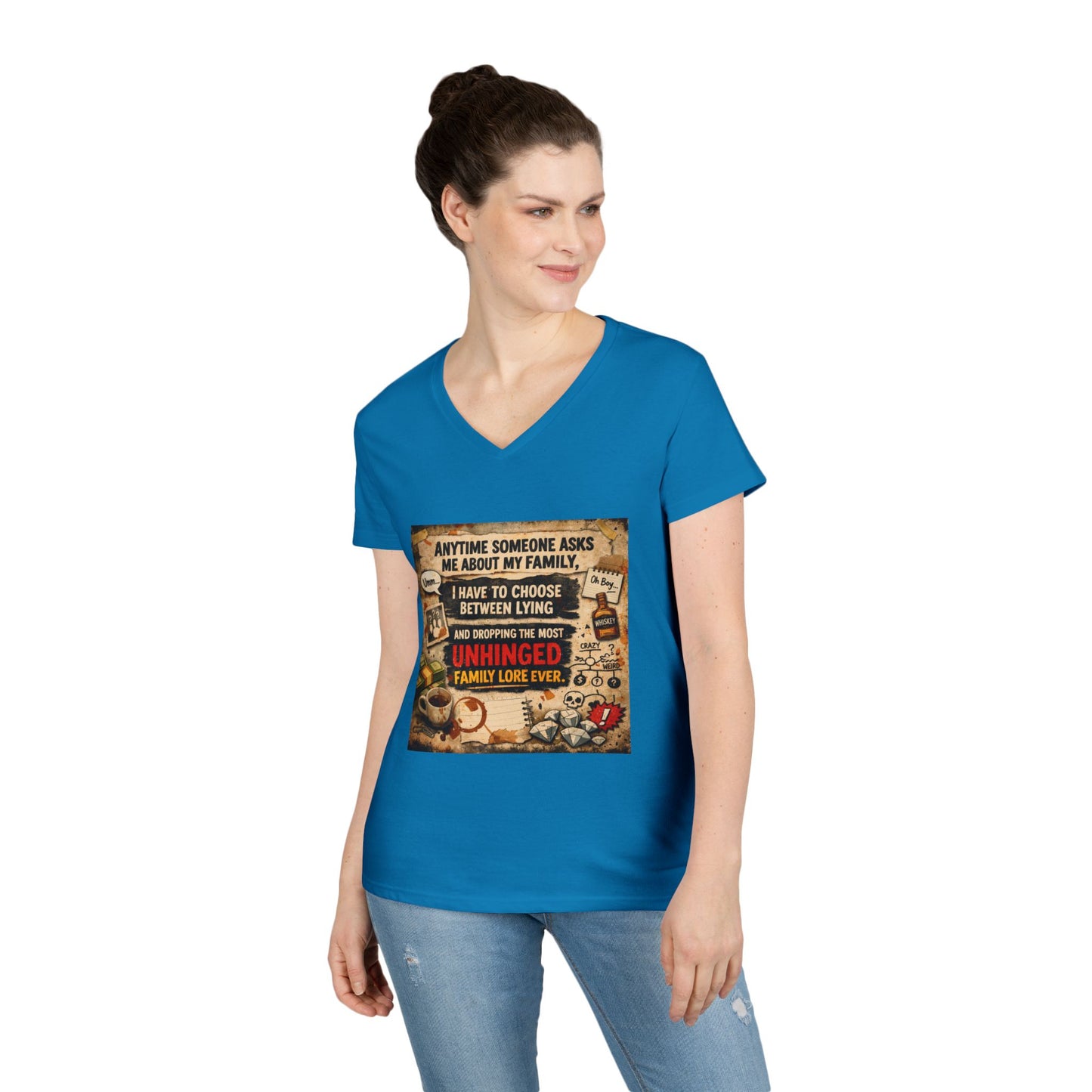 Unhinged Family Women's V-Neck T-Shirt