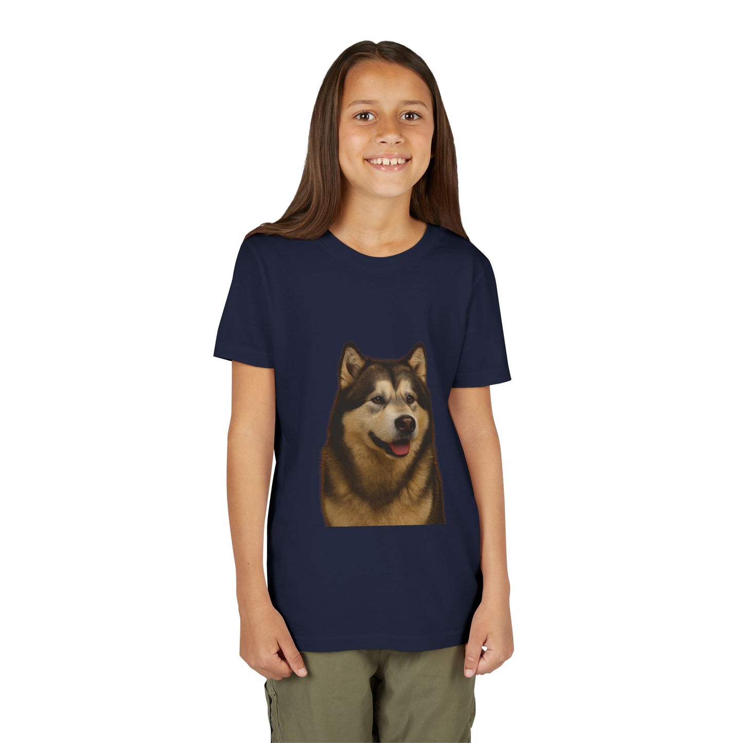 Malamute Head Youth Unisex Short Sleeve Crewneck Tee
