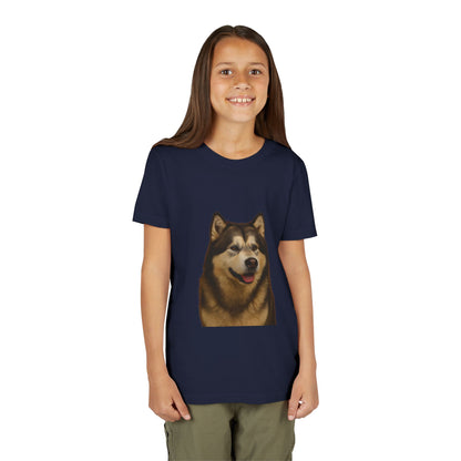 Malamute Head Youth Unisex Short Sleeve Crewneck Tee