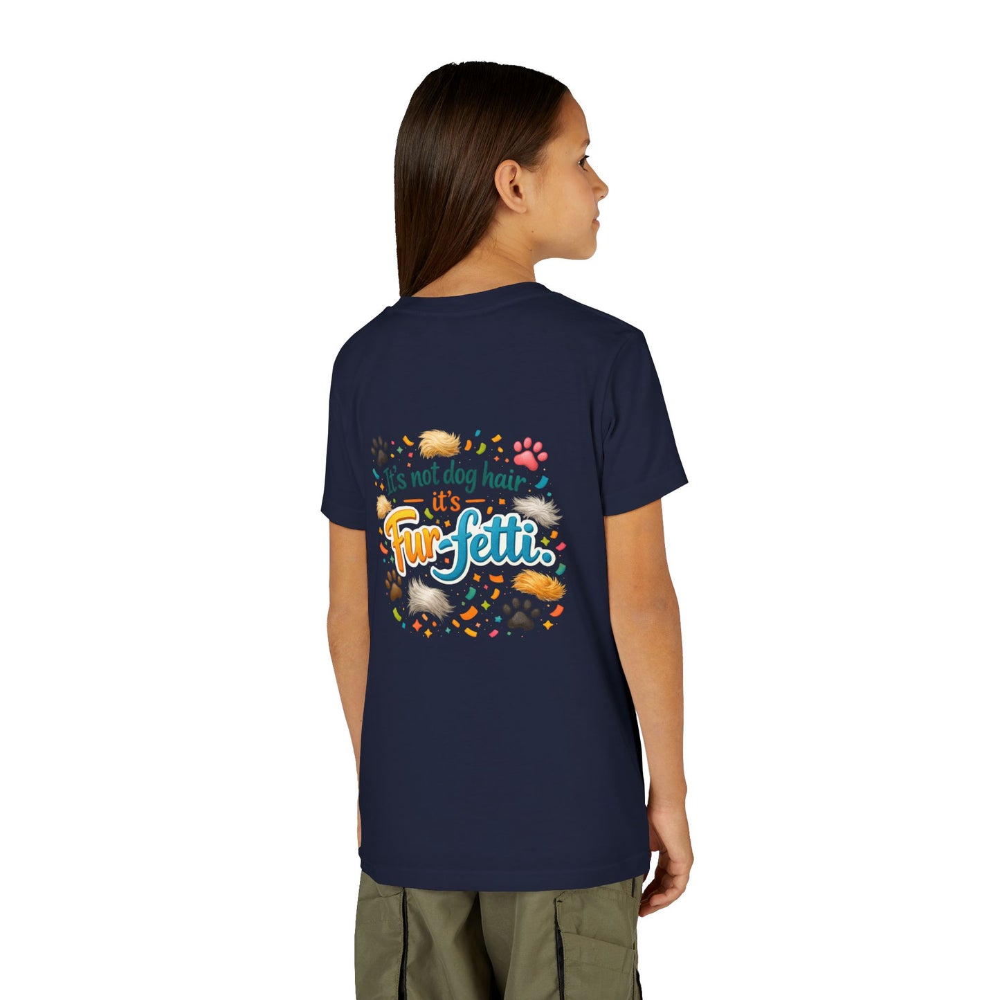 Fur-Fetti Dog Youth Unisex Short Sleeve Crewneck Tee