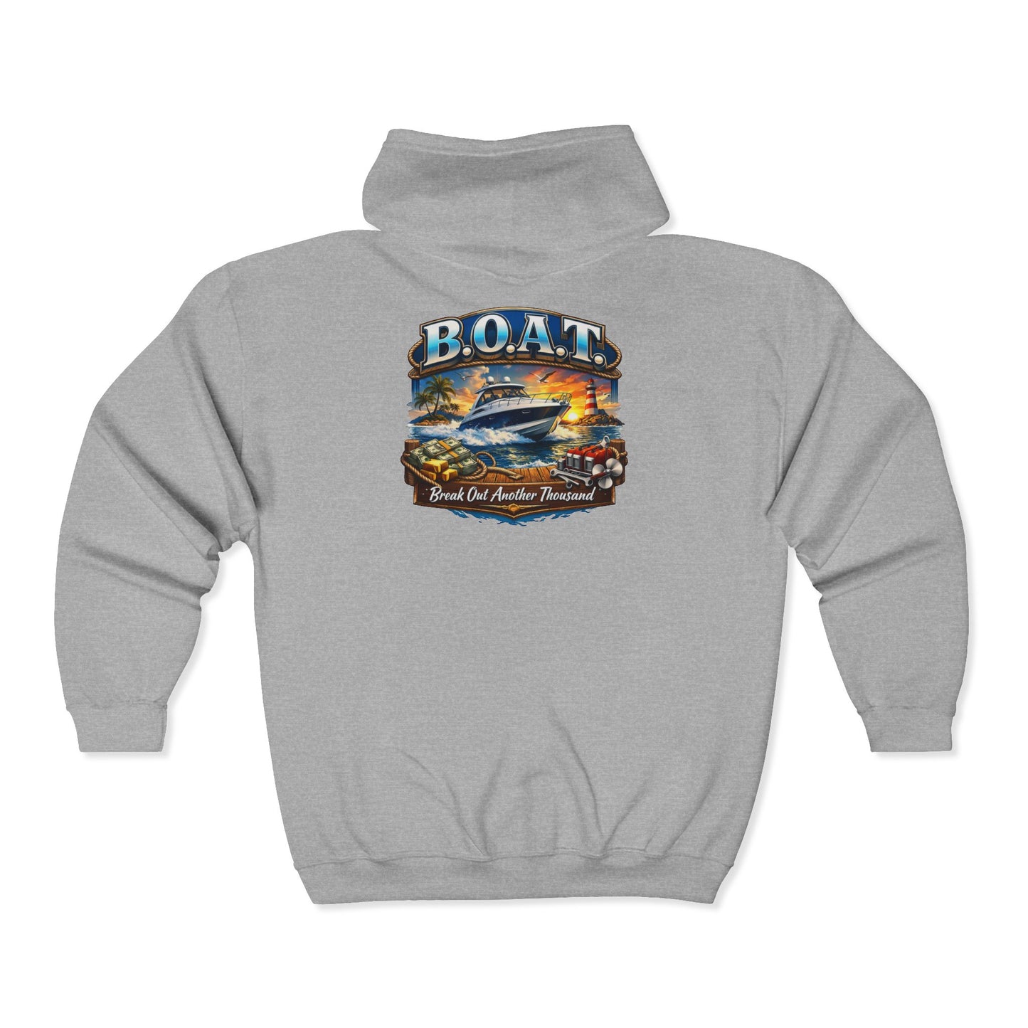 B.O.A.T. Unisex Full Zip Hoodie