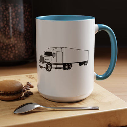 Semi Truck 2-Tone Coffee Mug