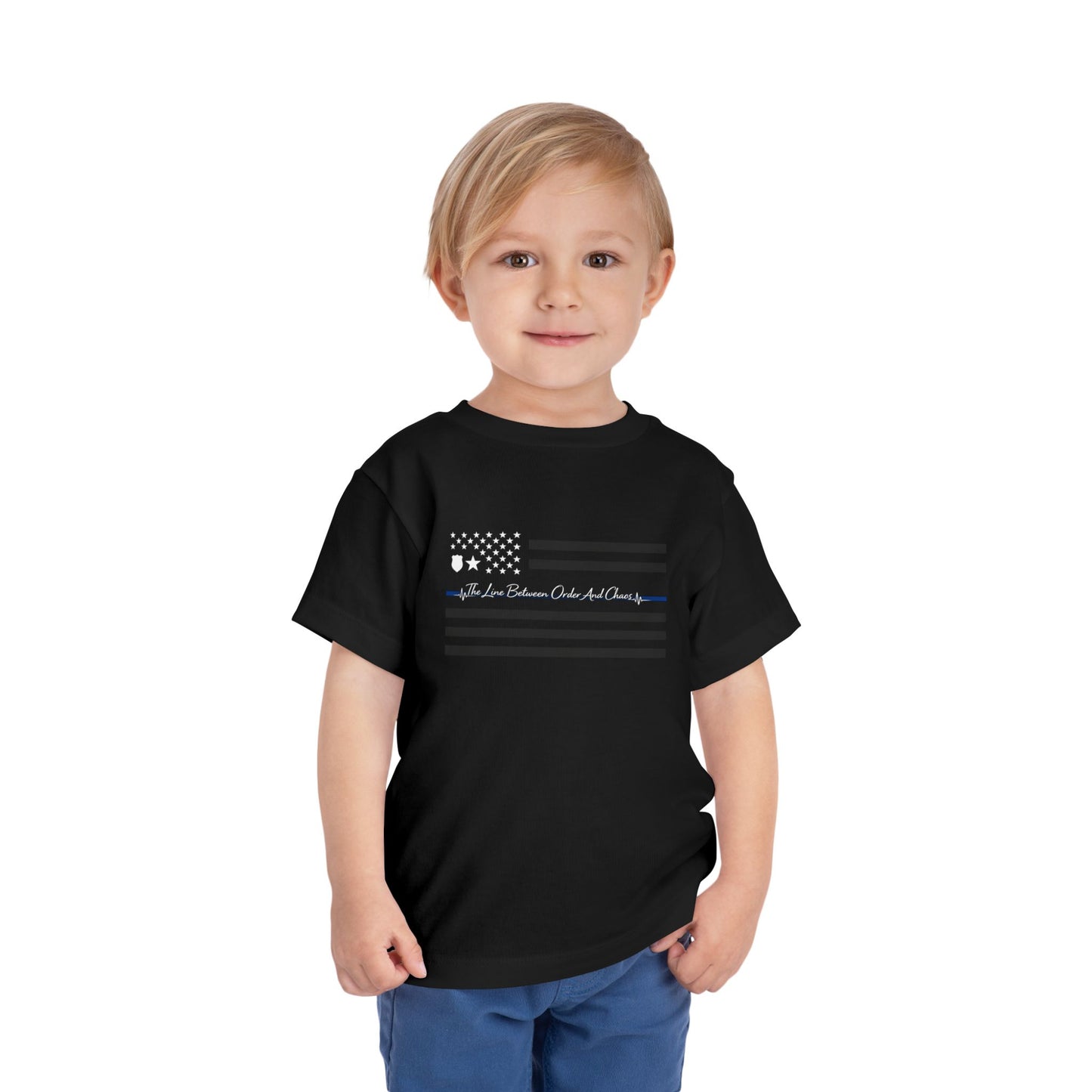 Thin Blue Line Toddler Unisex Short Sleeve Crewneck Tee