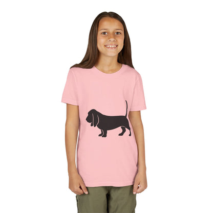 Basset Silhouette Youth Unisex Short Sleeve Crewneck Tee
