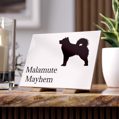 Malamute Mayhem Ceramic Photo Tile