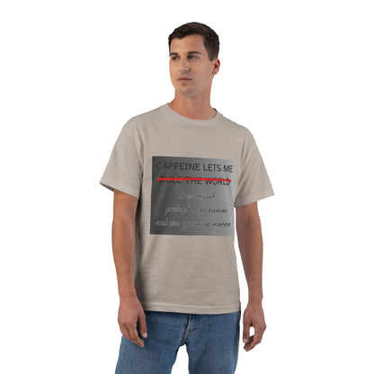 Caffeine Lets Me Men's Short-Sleeve Crewneck Tee