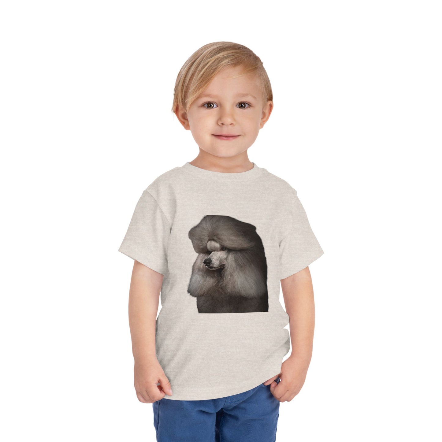 Poodle Head Toddler Unisex Short Sleeve Crewneck Tee