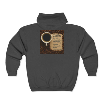 Coffee Definition Unisex Full Zip Hoodie