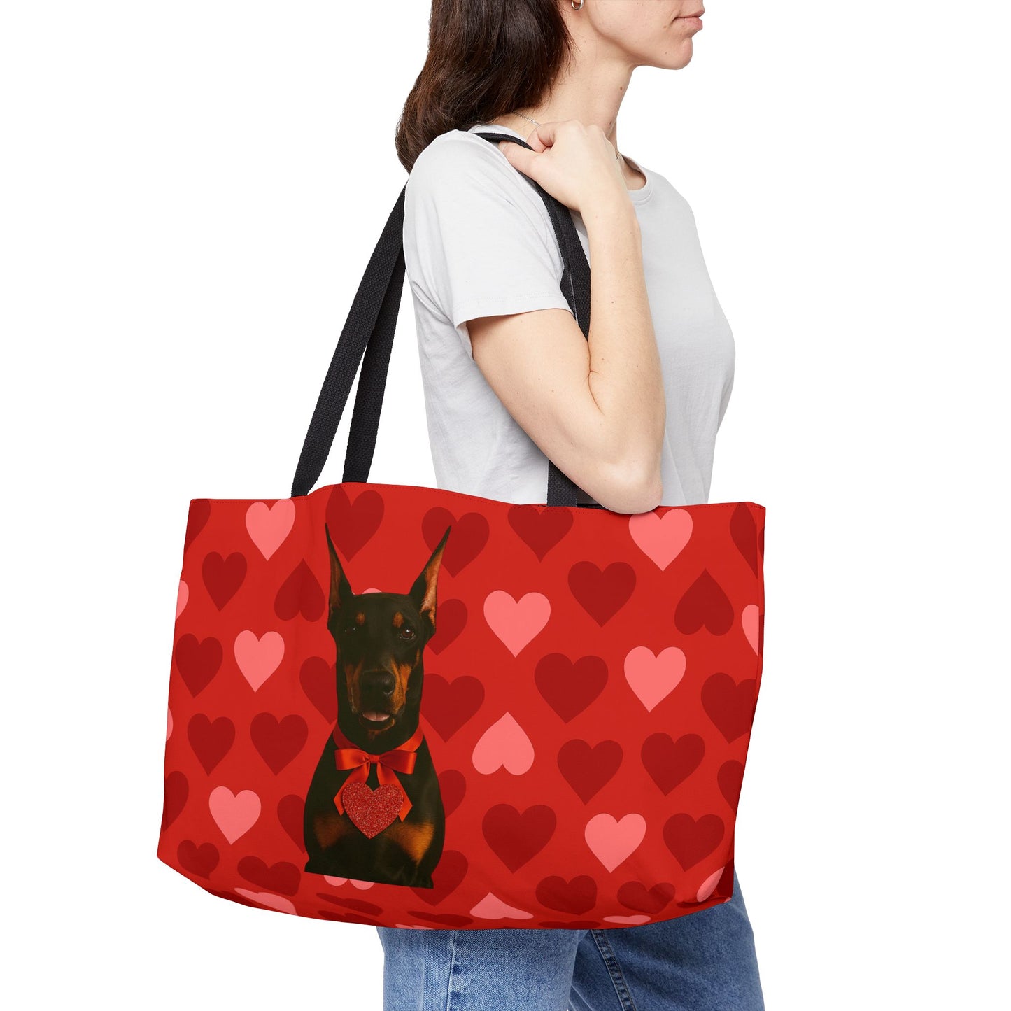 Cupid's Companion Doberman Weekender Tote Bag