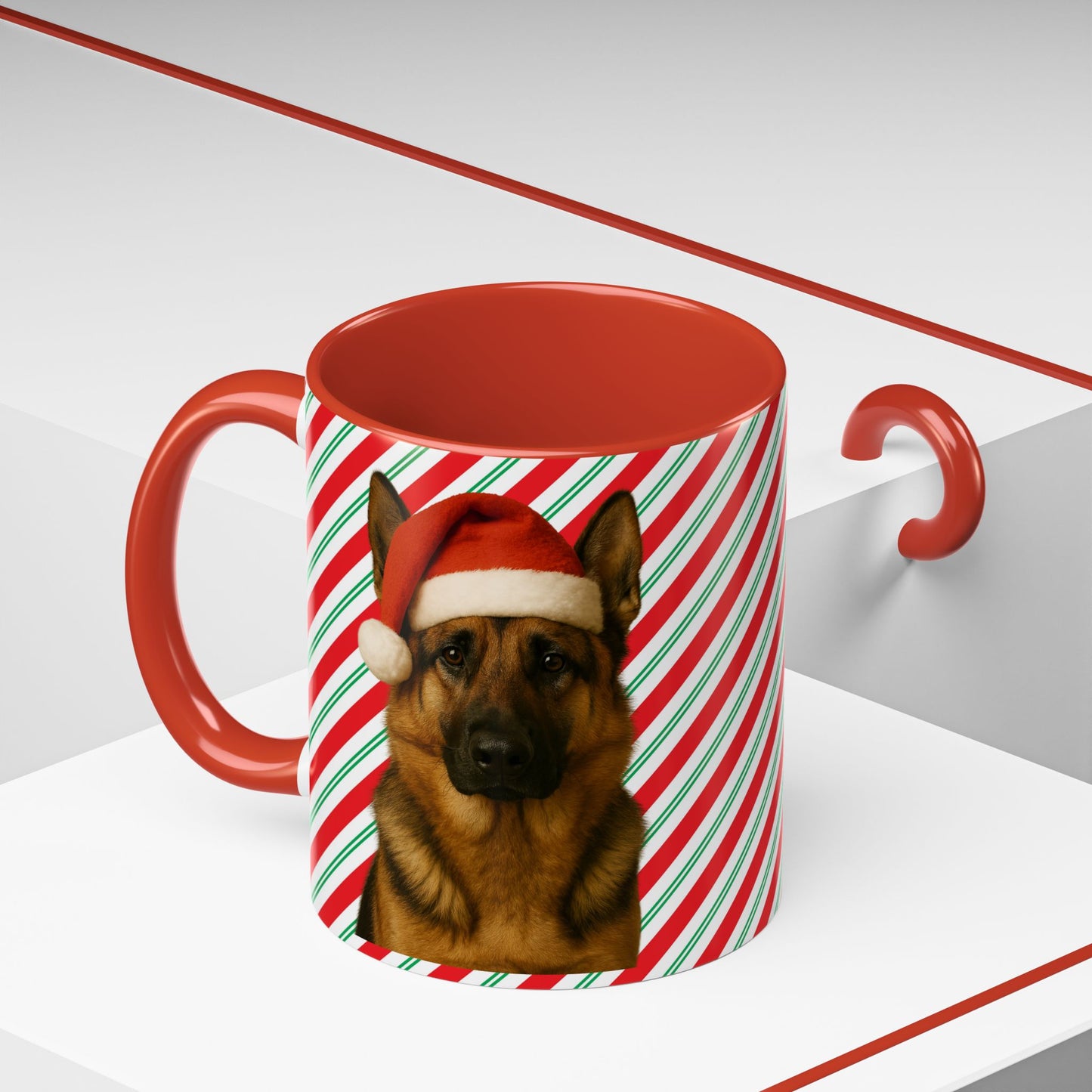 Santa Paws German Shepherd 2-Tone Coffee Mug