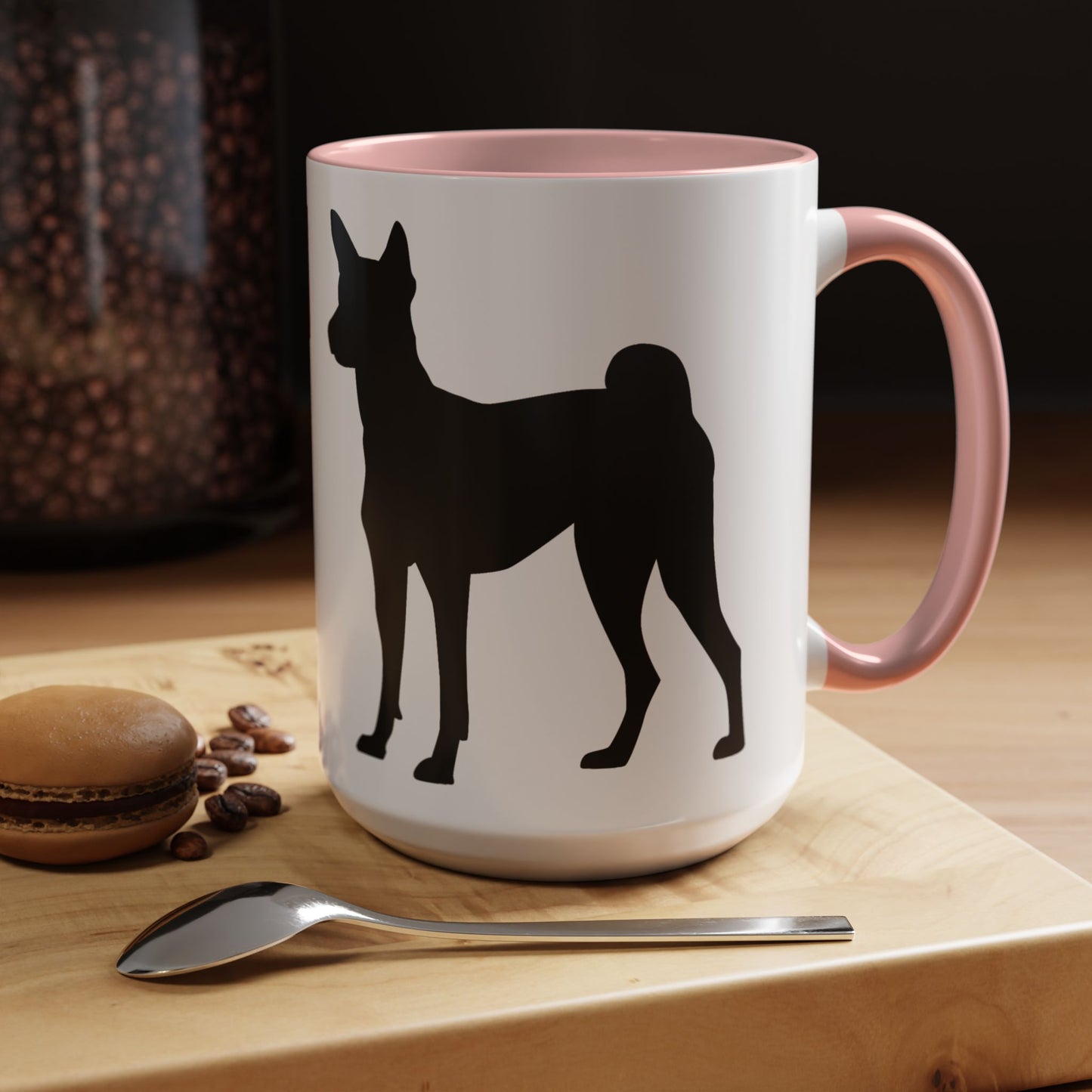Basenji Silhouette 2-Tone Coffee Mug
