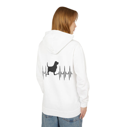 My Heart Beats For Bassets Unisex Lightweight Hoodie