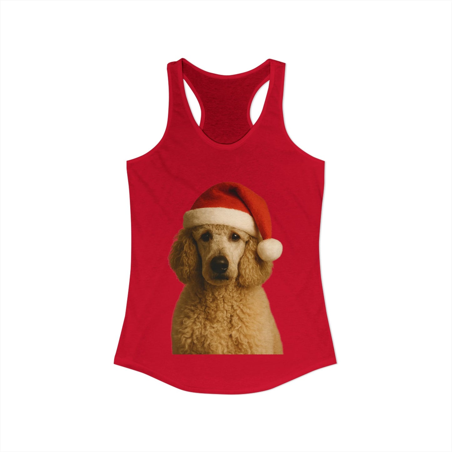 Santa Paws Poodle Women's Racerback Tank