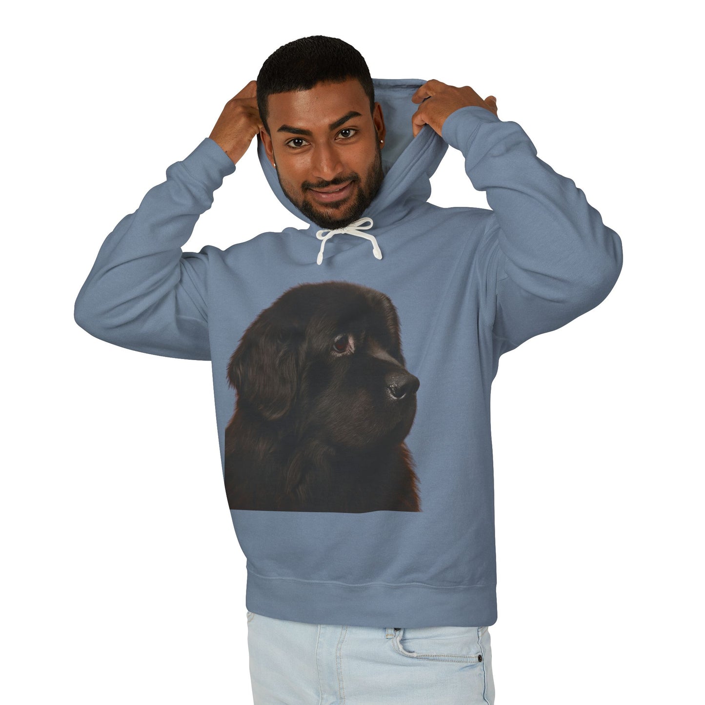Newfie Head Unisex Lightweight Hoodie
