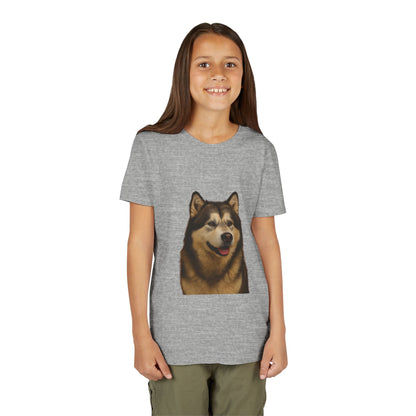 Malamute Head Youth Unisex Short Sleeve Crewneck Tee