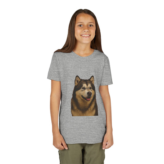 Malamute Head Youth Unisex Short Sleeve Crewneck Tee