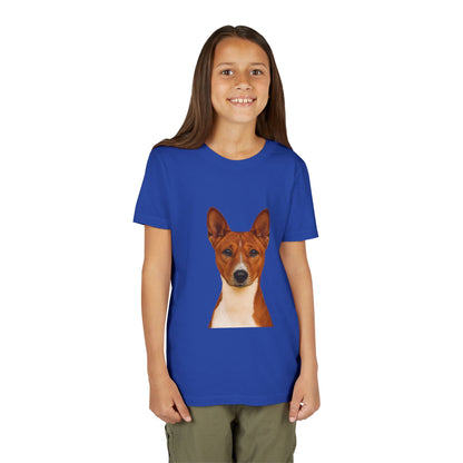Basenji Head Youth Unisex Short Sleeve Crewneck Tee