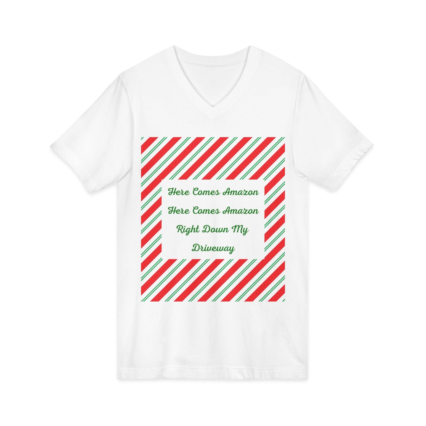 Here Comes Amazon Unisex Short Sleeve V-Neck Tee