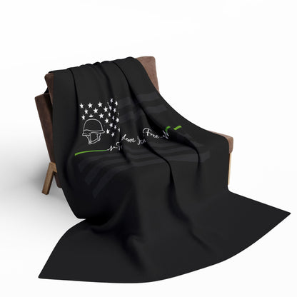 Thin Green Line Arctic Fleece Blanket