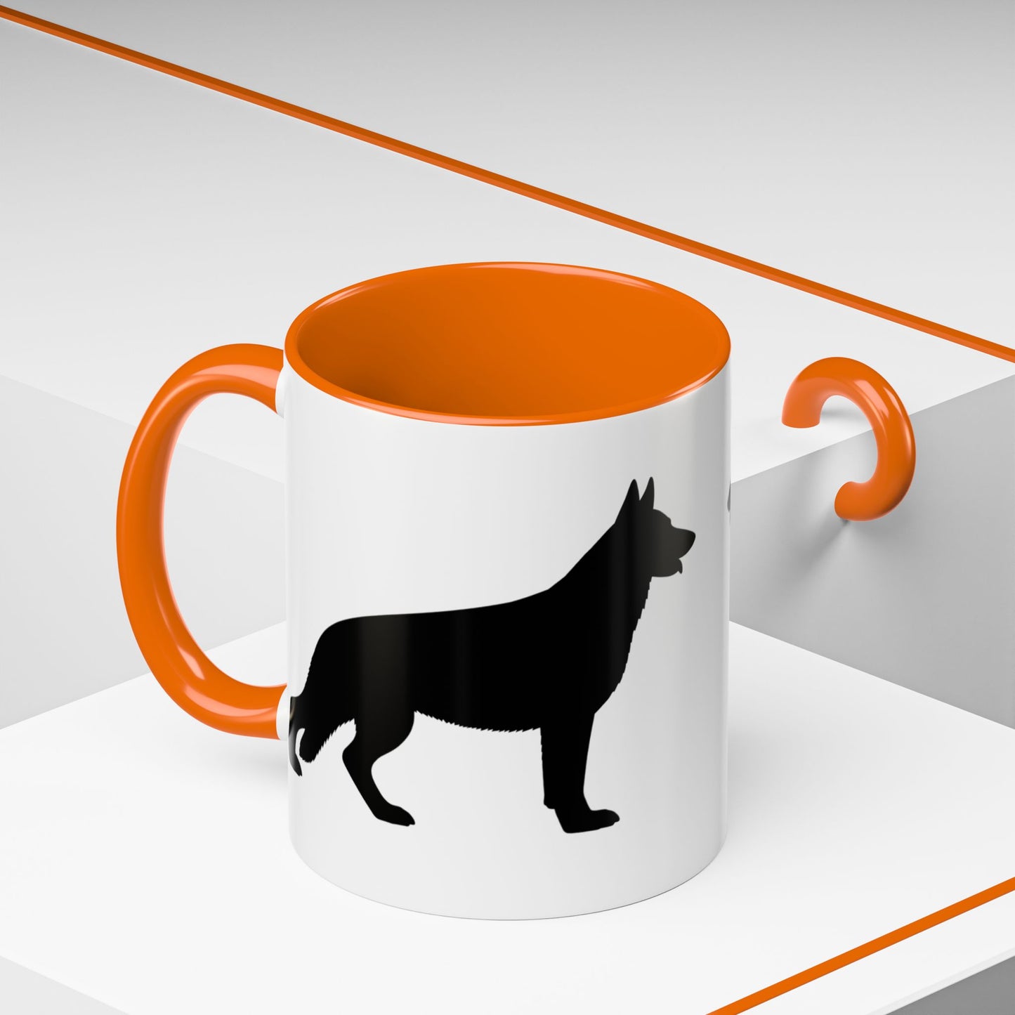 German Shepherd Silhouette 2-Tone Coffee Mug