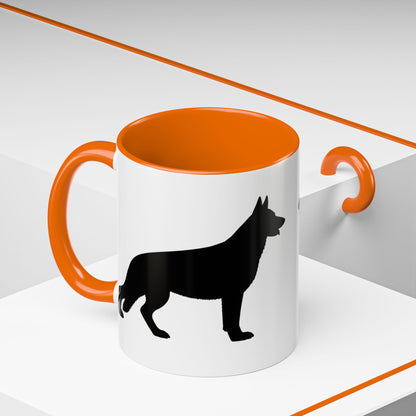 German Shepherd Silhouette 2-Tone Coffee Mug