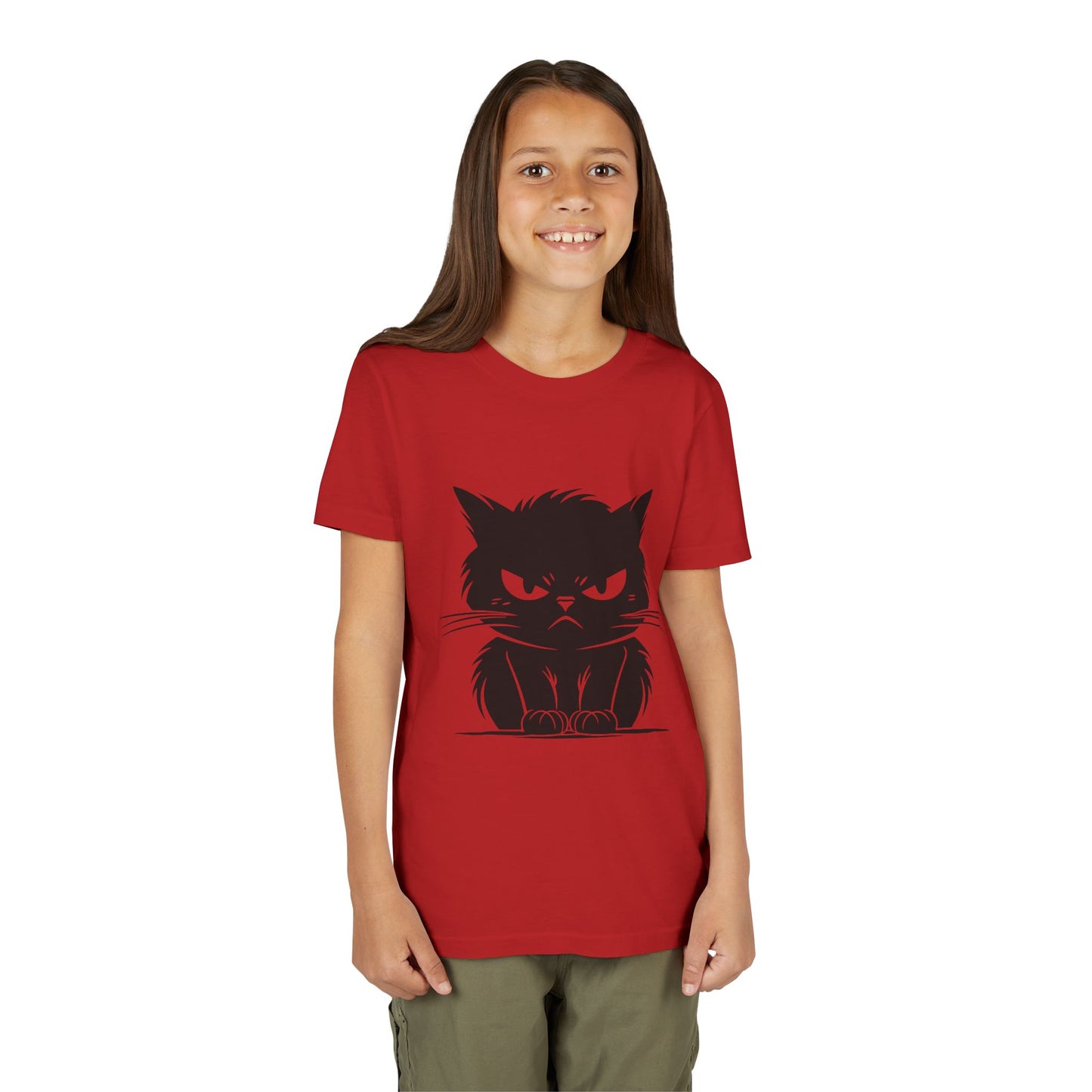 Angry Cat Youth Unisex Short Sleeve Crewneck Tee
