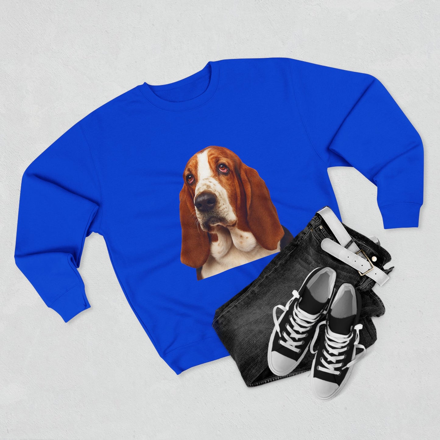 Basset Head Unisex Crewneck Sweatshirt