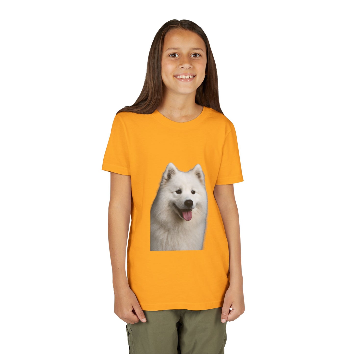 Samoyed Head Youth Unisex Short Sleeve Crewneck Tee