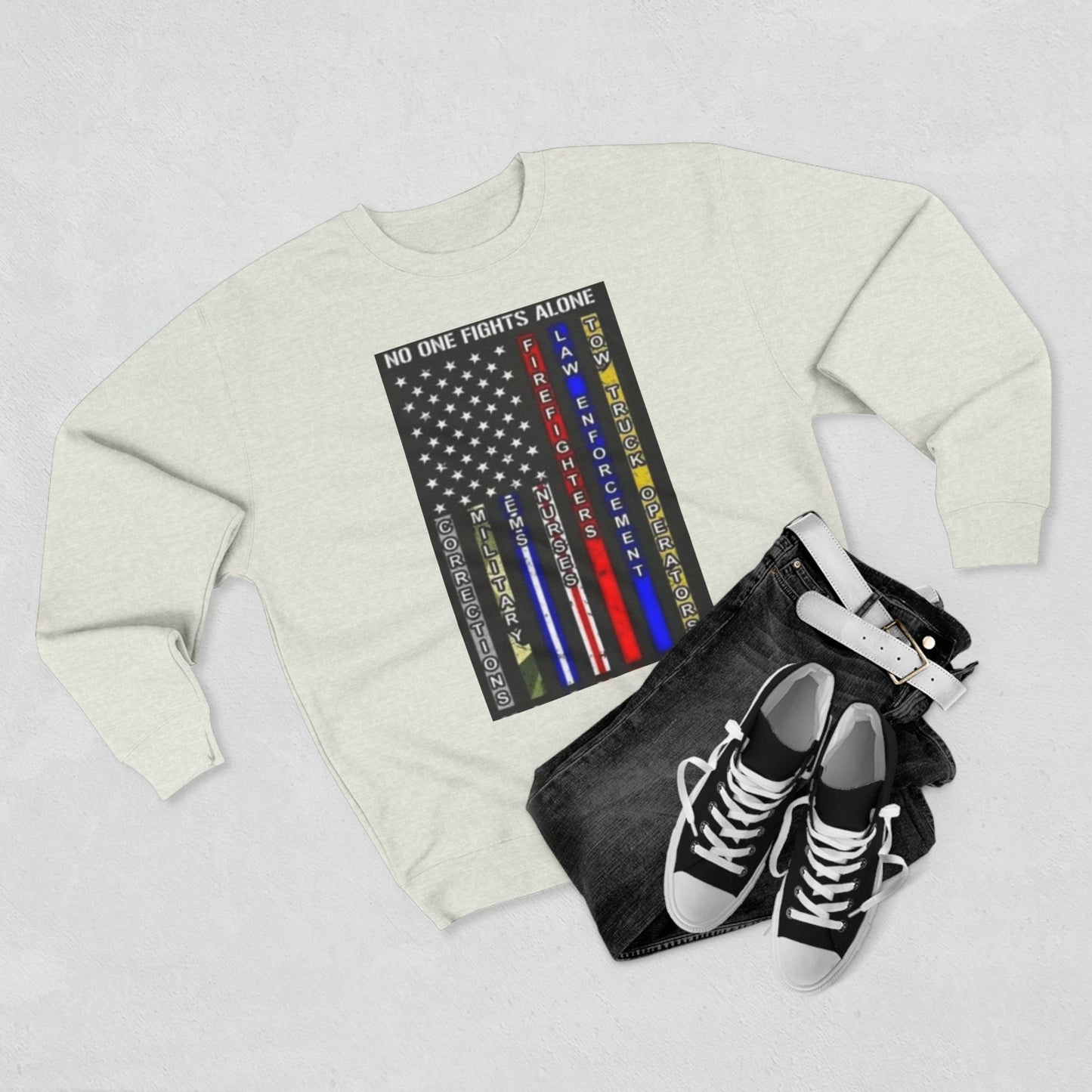 No One Fights Alone Unisex Crewneck Sweatshirt