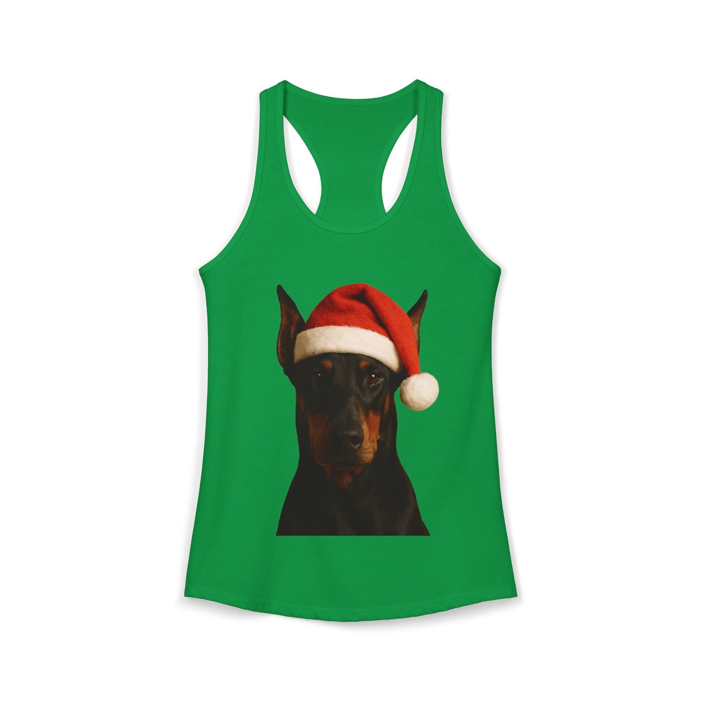 Santa Paws Doberman Women's Racerback Tank