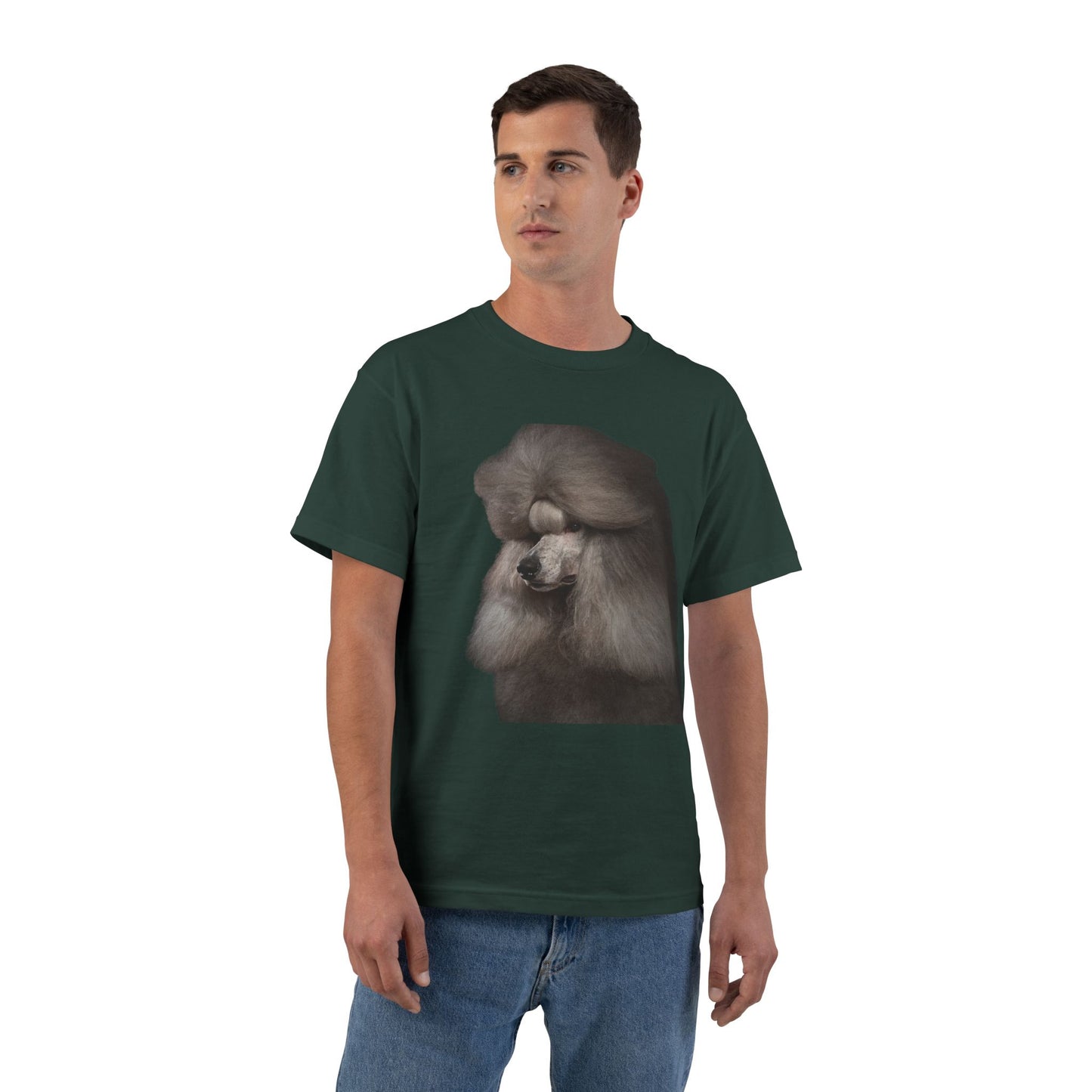 Poodle Head Men's Short-Sleeve Crewneck Tee