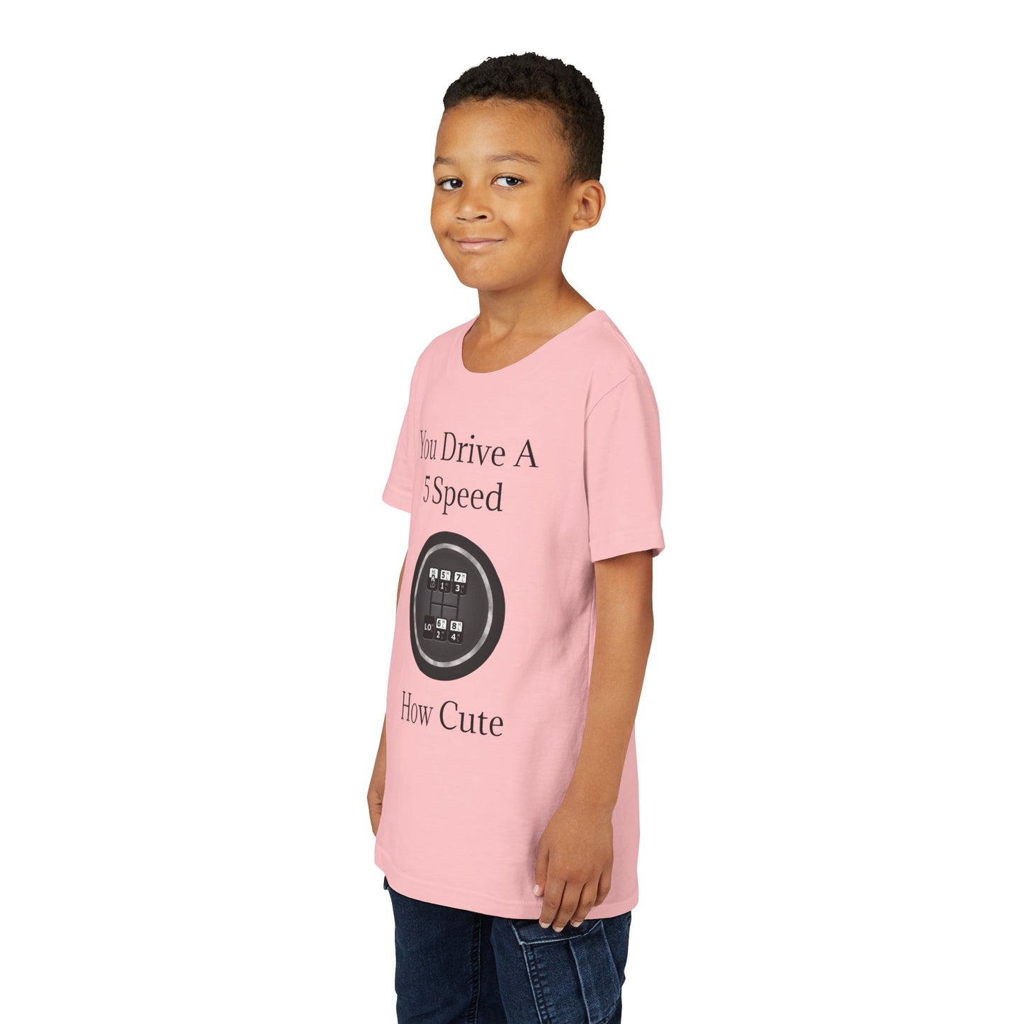 5 Speed How Cute Youth Unisex Short Sleeve Crewneck Tee