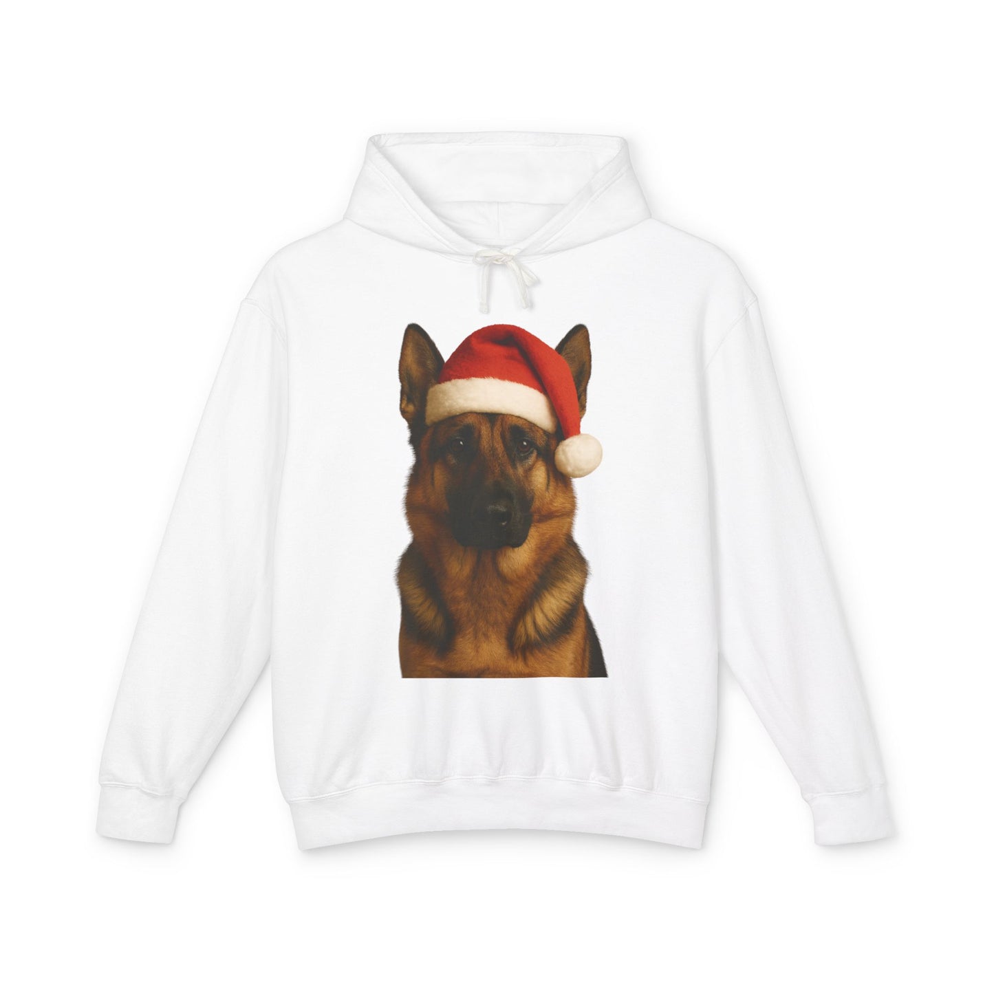 Santa Paws German Shepherd Unisex Lightweight Hoodie