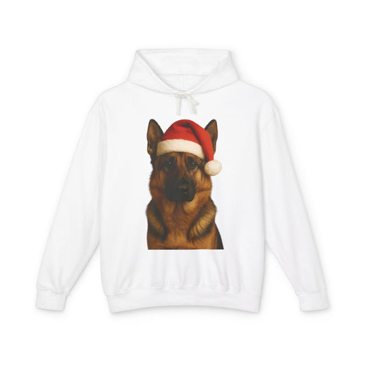 Santa Paws German Shepherd Unisex Lightweight Hoodie