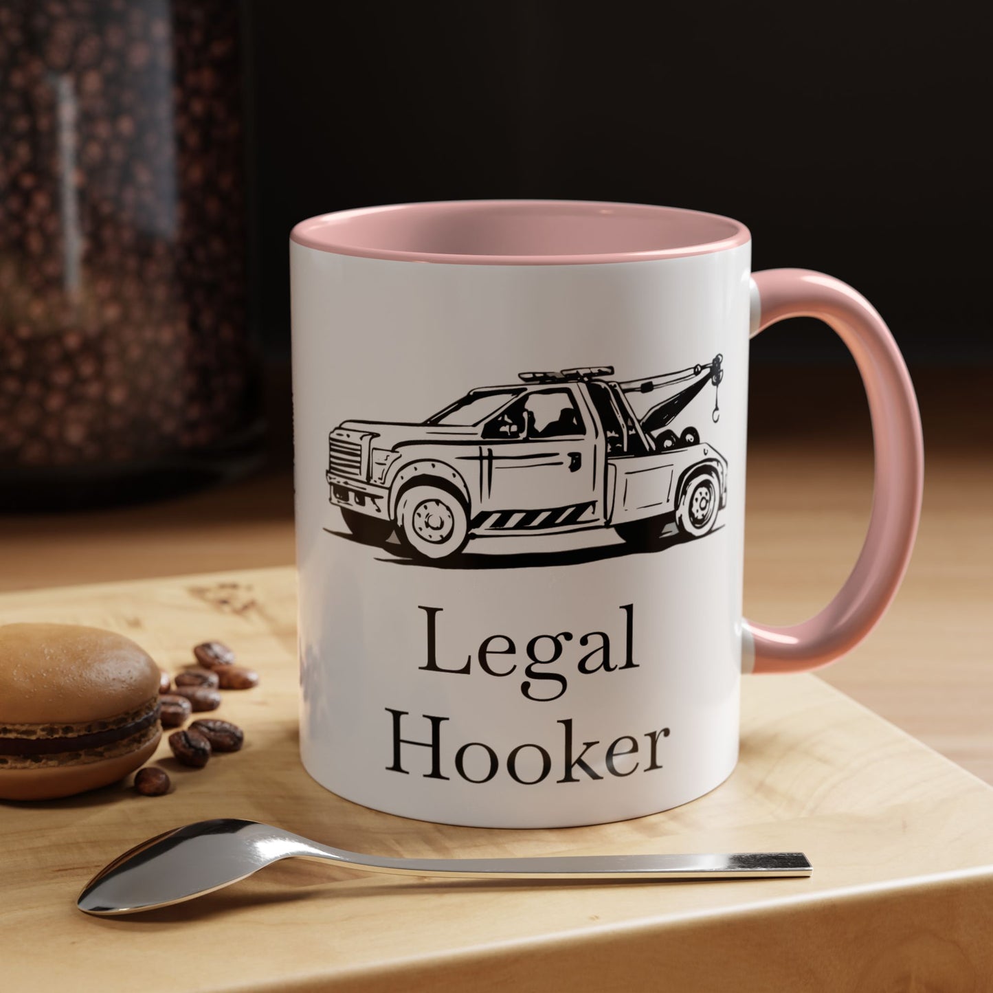 Legal H**ker Wheel Lift Tow Truck 2-Tone Coffee Mug