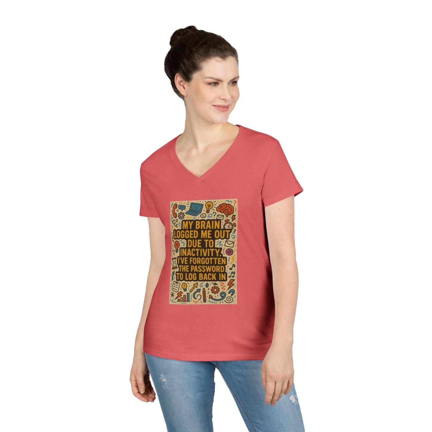 Logged Out Women's V-Neck T-Shirt