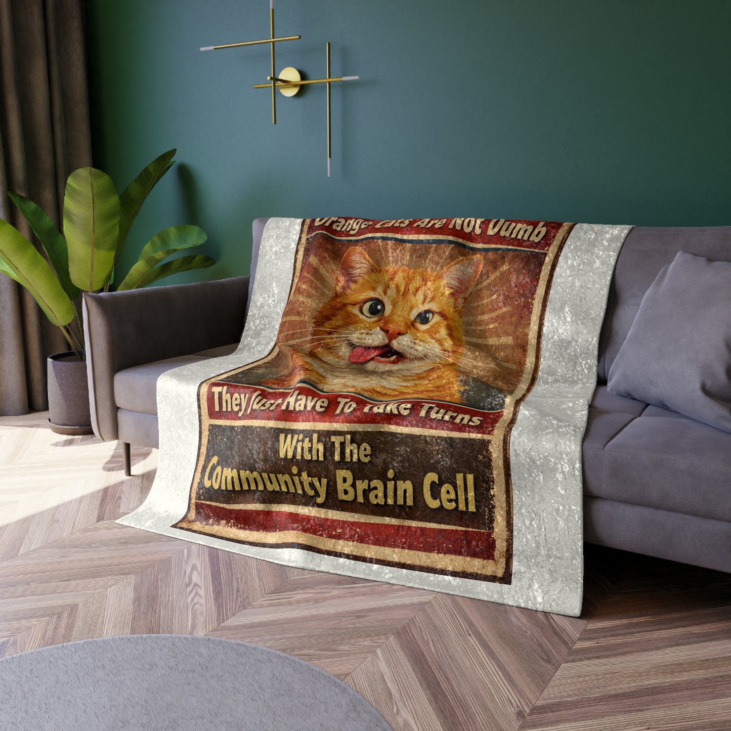 Community Brain Cell Crushed Velvet Blanket