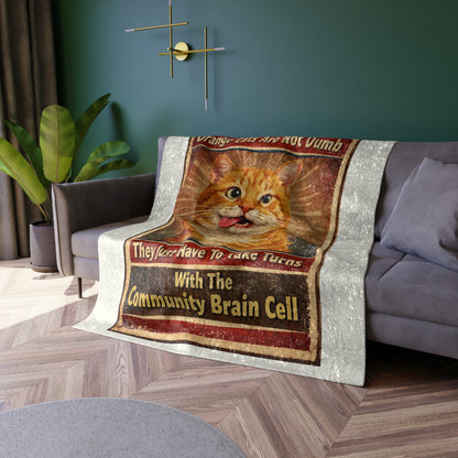 Community Brain Cell Crushed Velvet Blanket