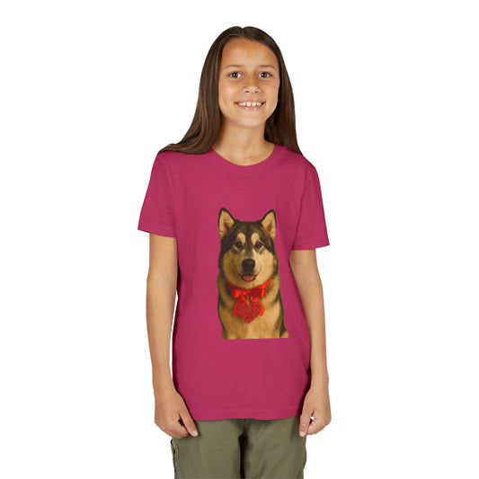Cupid's Companion Malamute Youth Unisex Short Sleeve Crewneck Tee