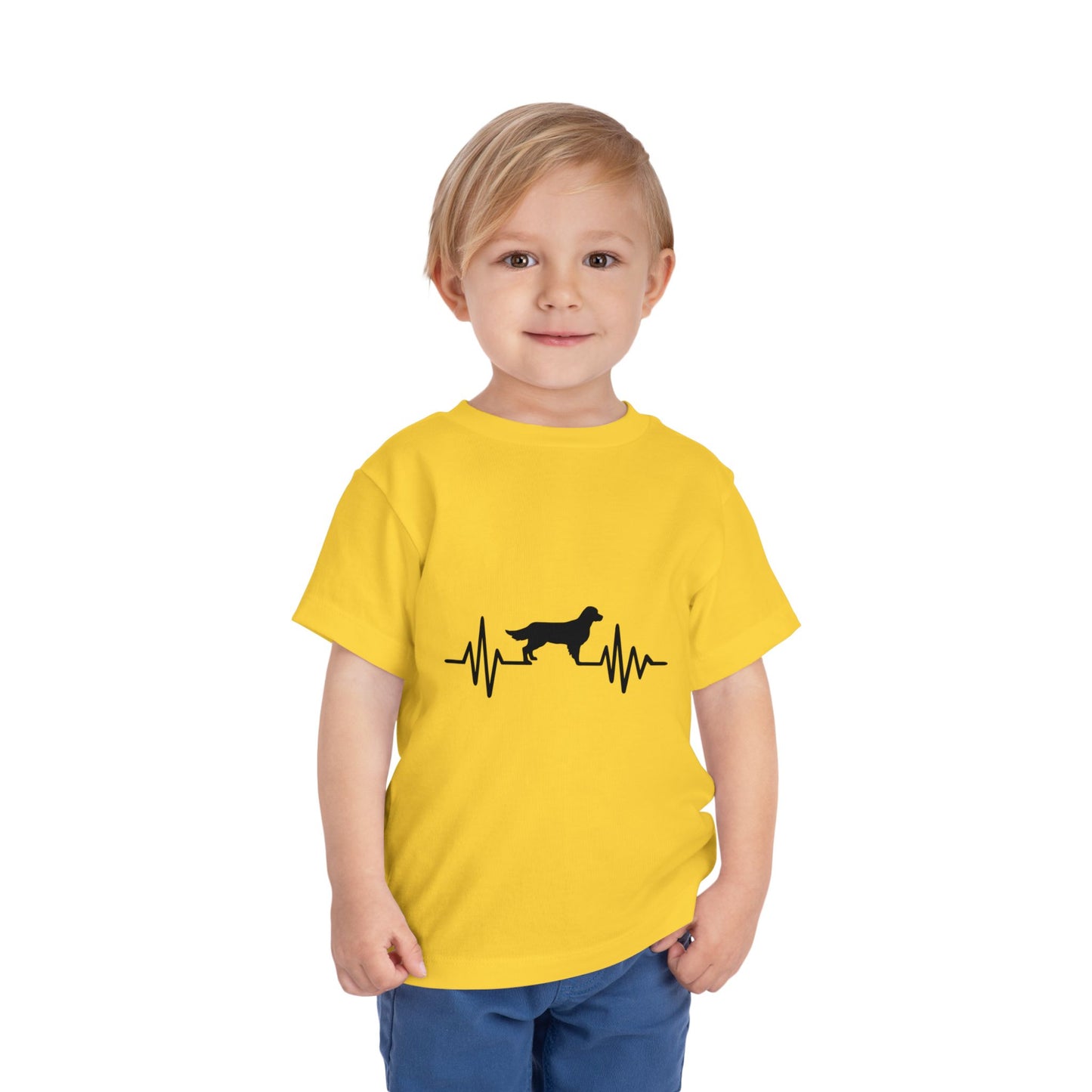 My Heart Beats For Goldens Toddler Unisex Short Sleeve Crewneck Tee