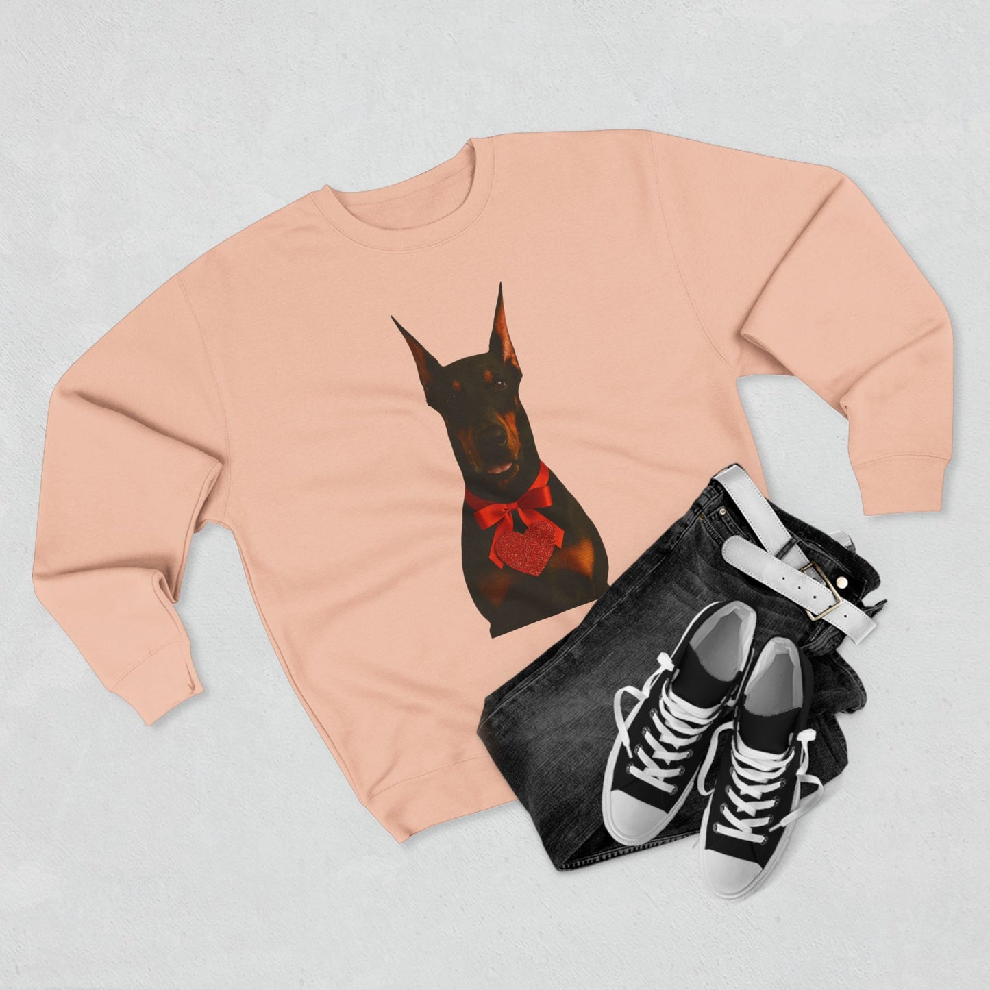 Cupid's Companion Doberman Unisex Crewneck Sweatshirt