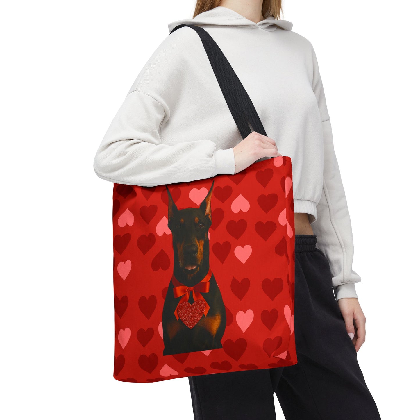 Cupid's Companion Doberman Tote Bag