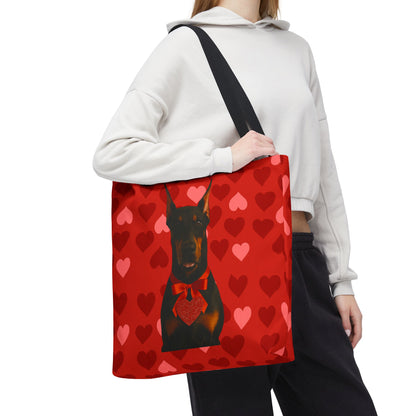 Cupid's Companion Doberman Tote Bag