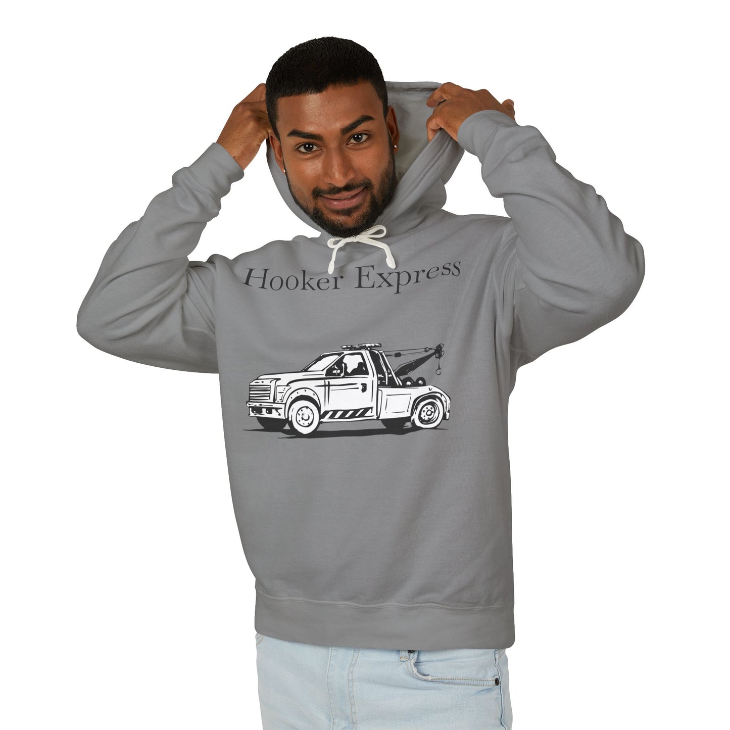 H**ker Express Wheel Lift Tow Truck Unisex Lightweight Hoodie