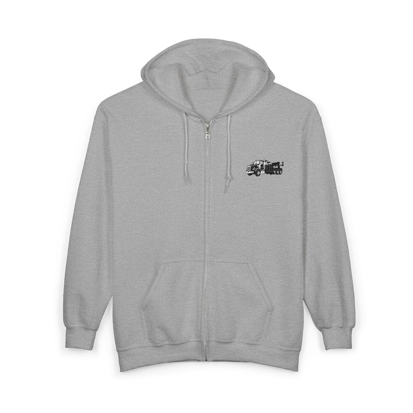 Hook Bigger Heavy Tow Truck Unisex Full Zip Hoodie